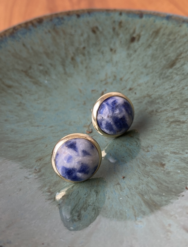 Mikabe - Earring Sodalite Button - MK979