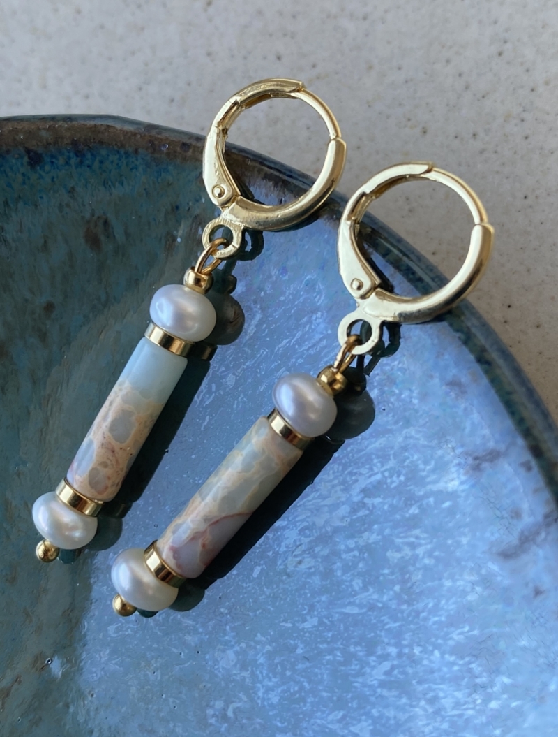 Mikabe - Imperial Jasper Earring Tube - MK989