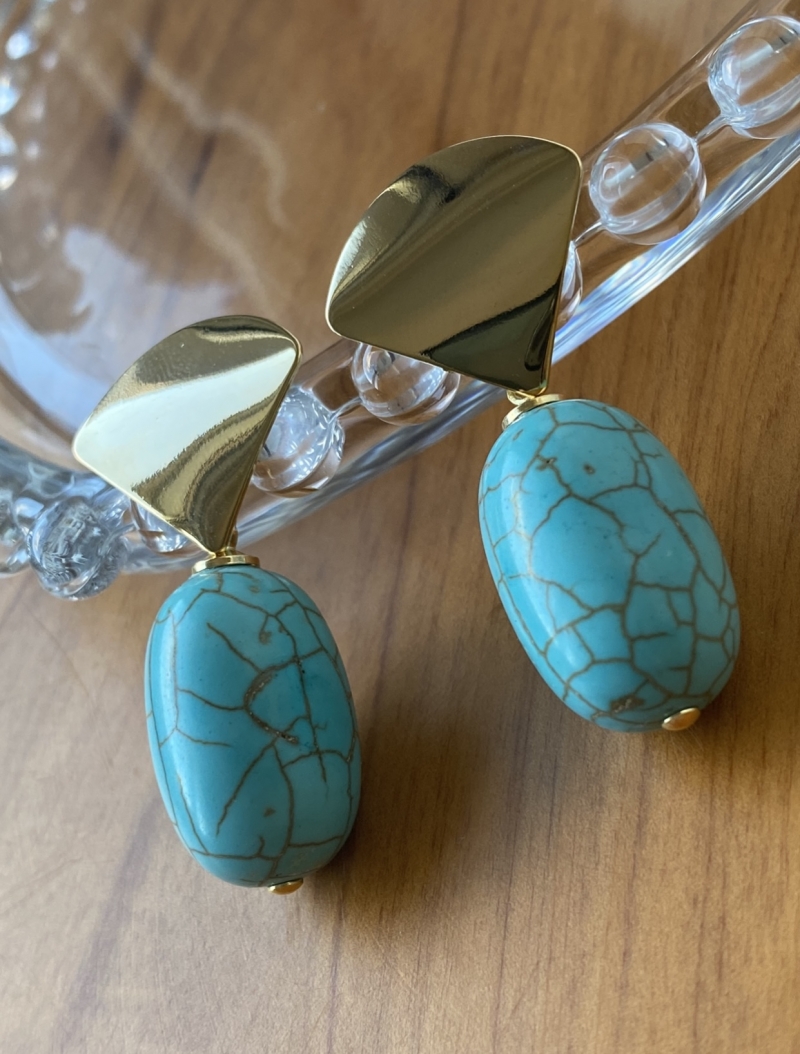 Mikabe - Turquoise Barrel Earring - MK991