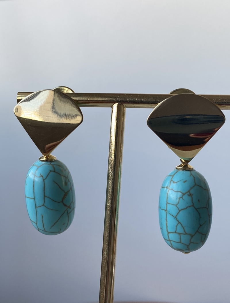 Mikabe - Turquoise Barrel Earring - MK991