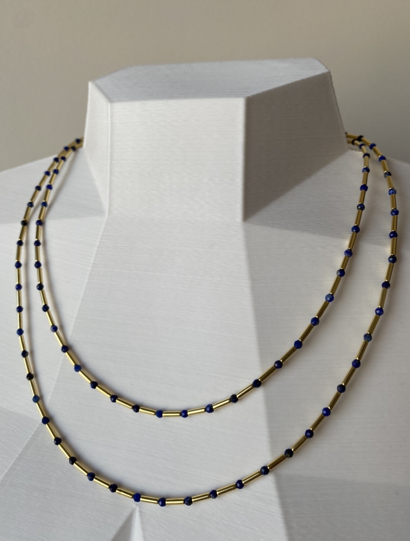 Mikabe - Necklace Canutilhos and Lapis Lazuli - MK996