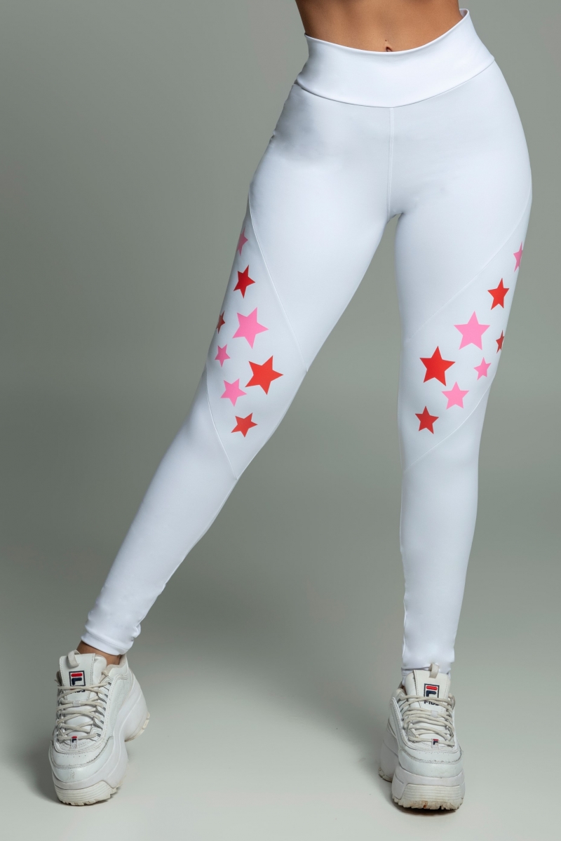 Hipkini - White Glamor Fitness Leggings with Star - 3339338