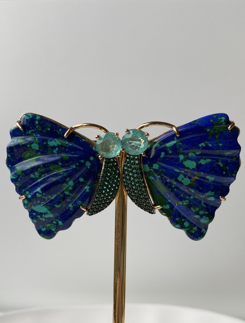 Mikabe - Turquoise Stone Butterfly Earring - Mk1055