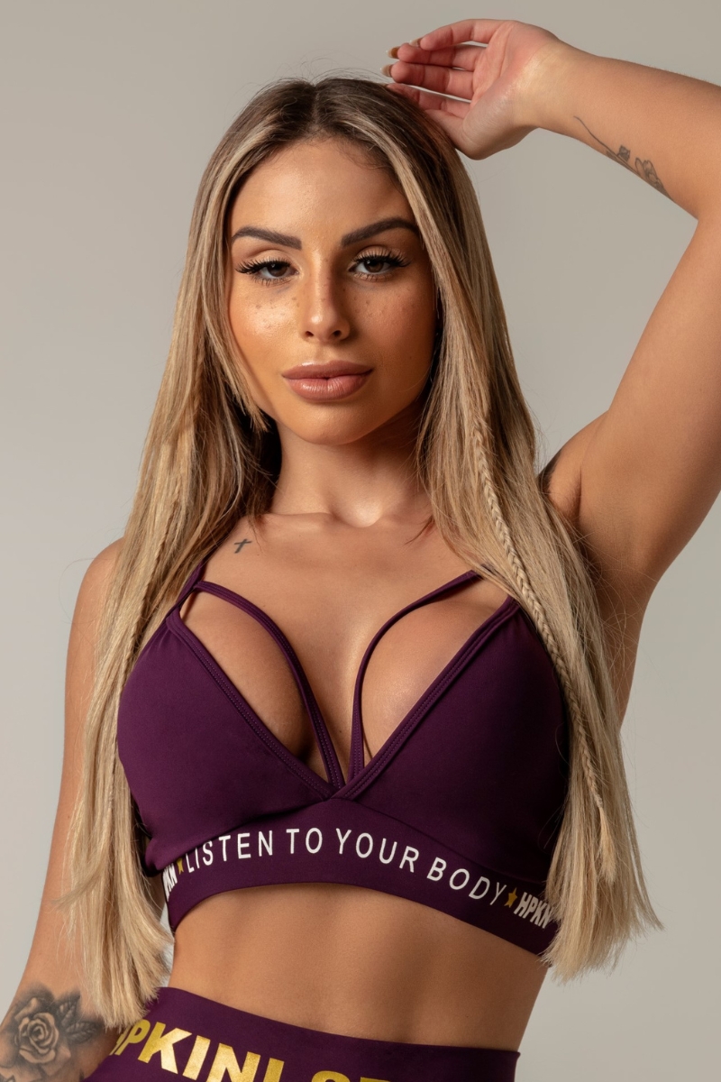 Hipkini - Top Ooh La La Fitness Marsala Com Elástico - 3339383