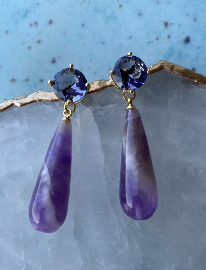 Mikabe - Earring Drop Amethyst - MK1073