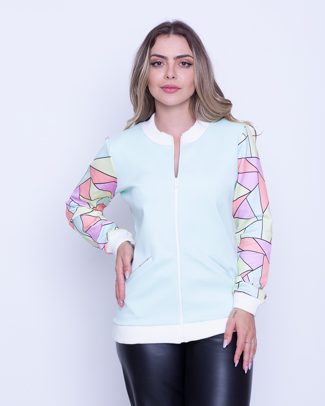 Limone - Shirt Limone long sleeve with pocket Green Aqua - 10012206