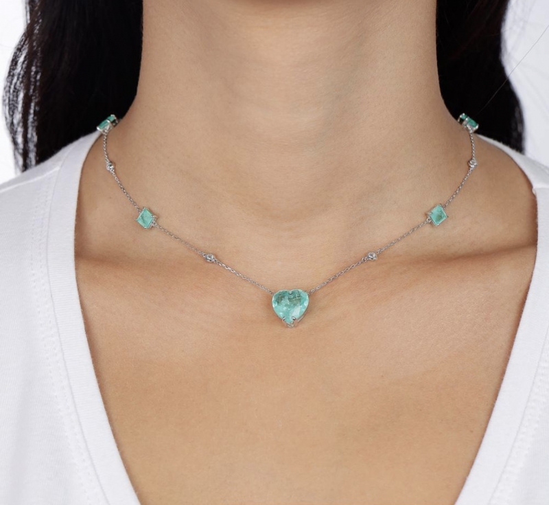 Ara Valentim - Heart Interleaved Necklace - 17468