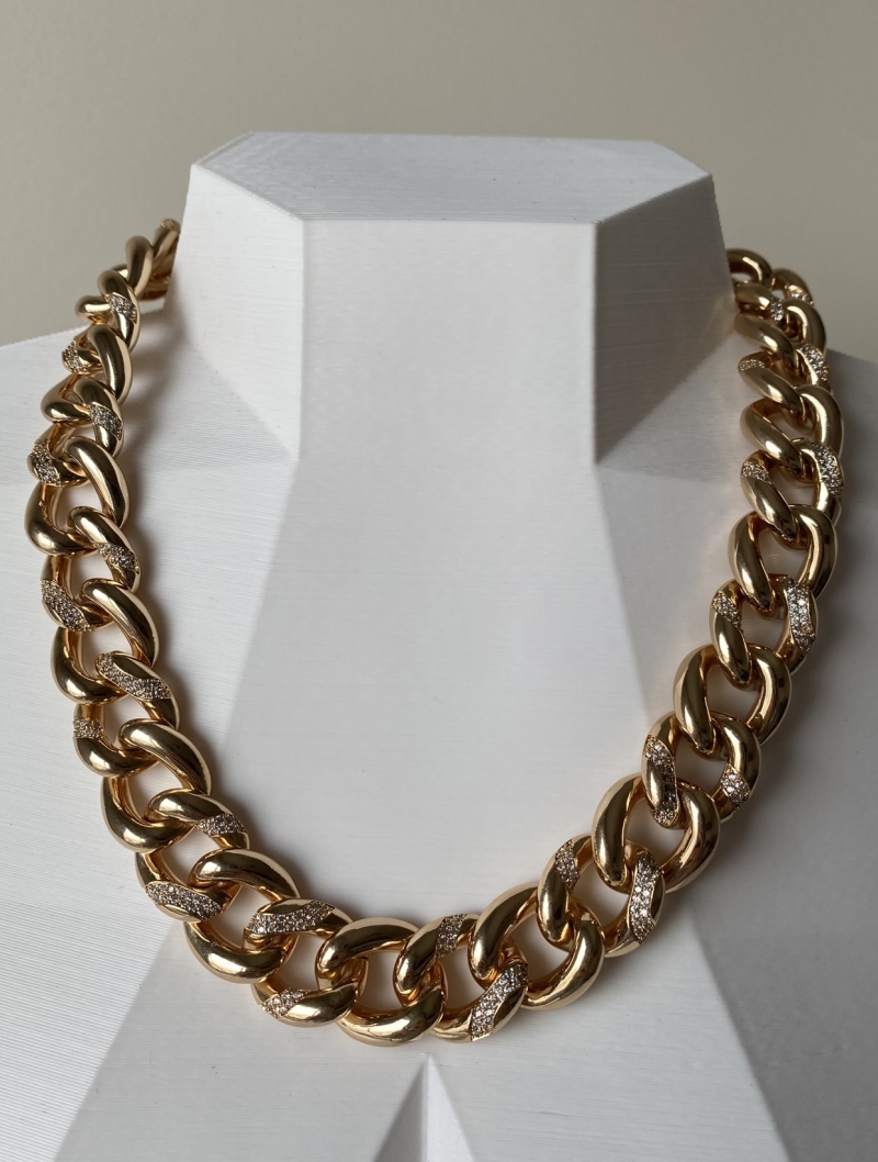 Mikabe - Necklace Luxury Studded Links Grumet - MK1095