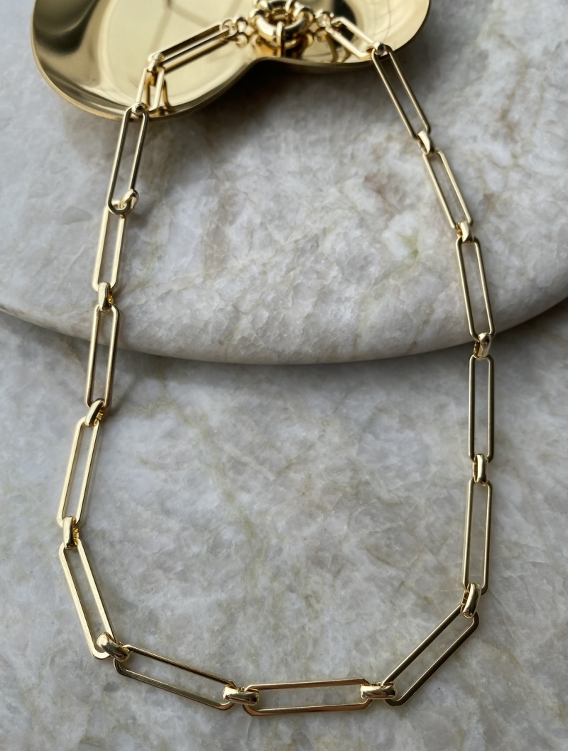 Mikabe - Gold Elongated Chain Necklace - MK1099