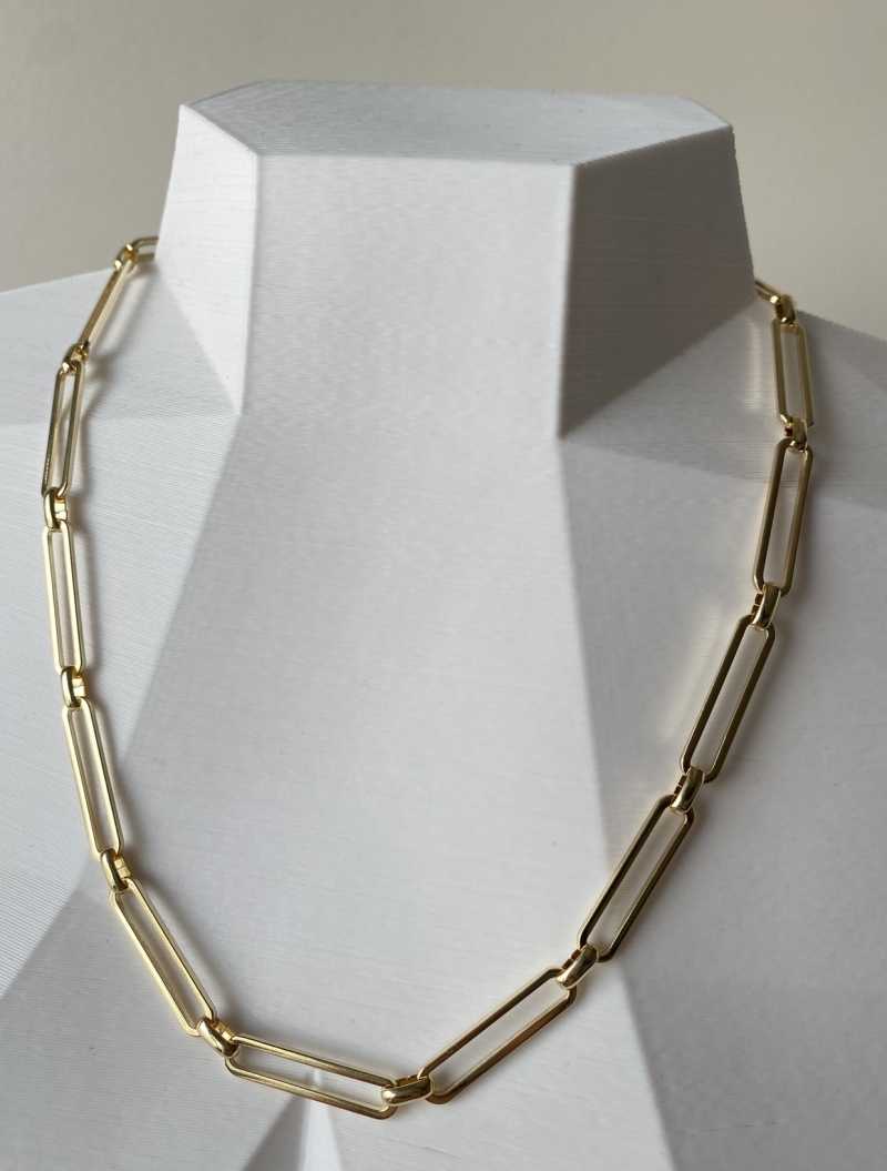 Mikabe - Gold Elongated Chain Necklace - MK1099