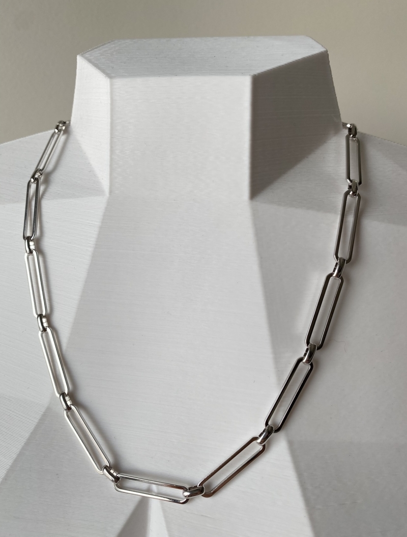 Mikabe - Necklace Elongated Chain Rhodium White - MK1100