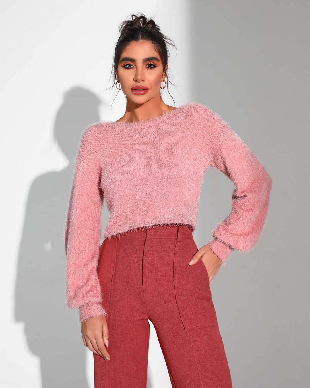 Dot Clothing - Shirt Dot Clothing Knitting Fluffy Pink - T166ROS