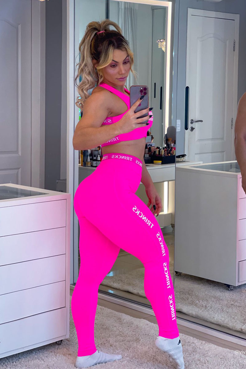 Trincks - Fitness Set Top and Pants Elastic Pants and Top Pink - cjc-020633