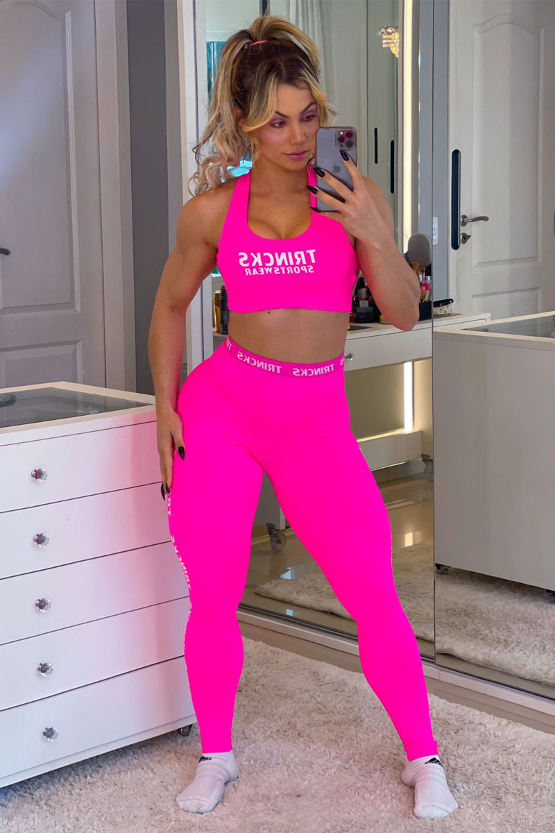 Trincks - Fitness Set Top and Pants Elastic Pants and Top Pink - cjc-020633