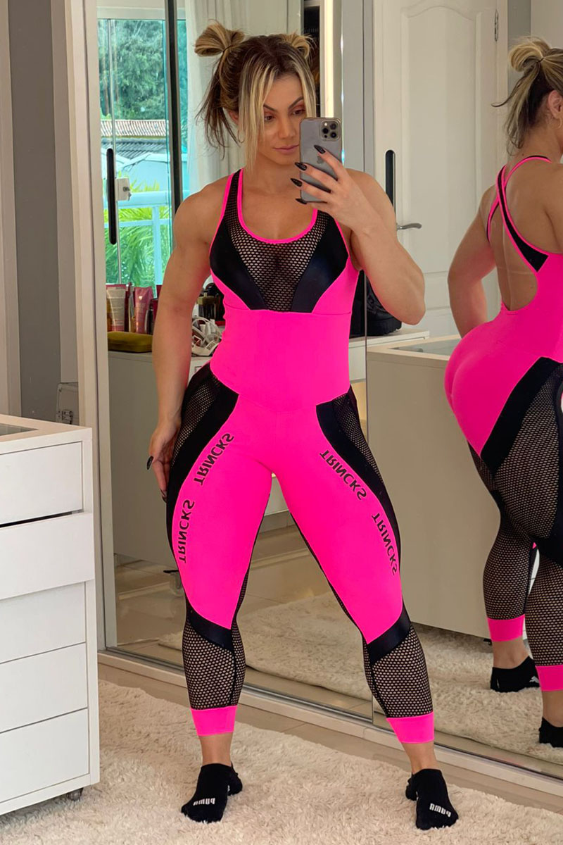 Elastic Power Trincks - Jumpsuit Trincks Fitdoll Pink - ma-022835