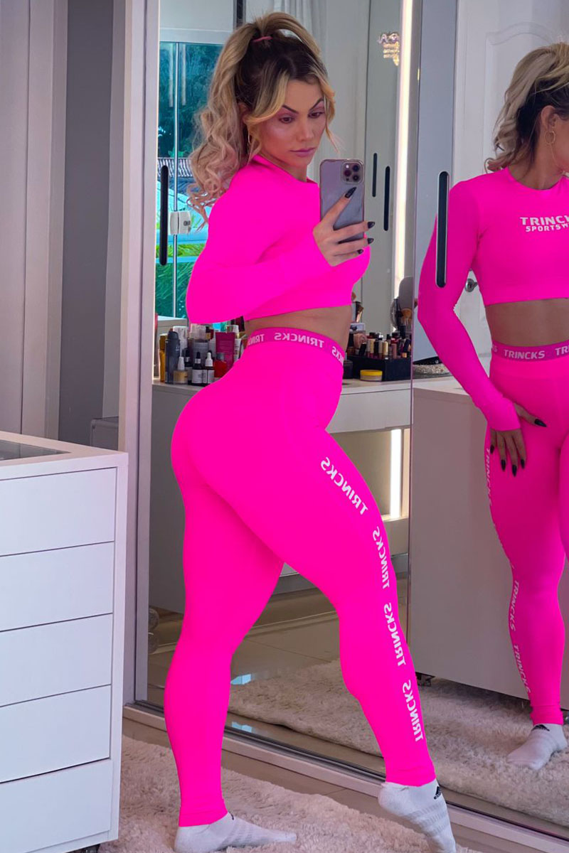 Trincks - Fitness Set Top and Pants Pants and Cropped Long Sleeve Pink - cjc-022733