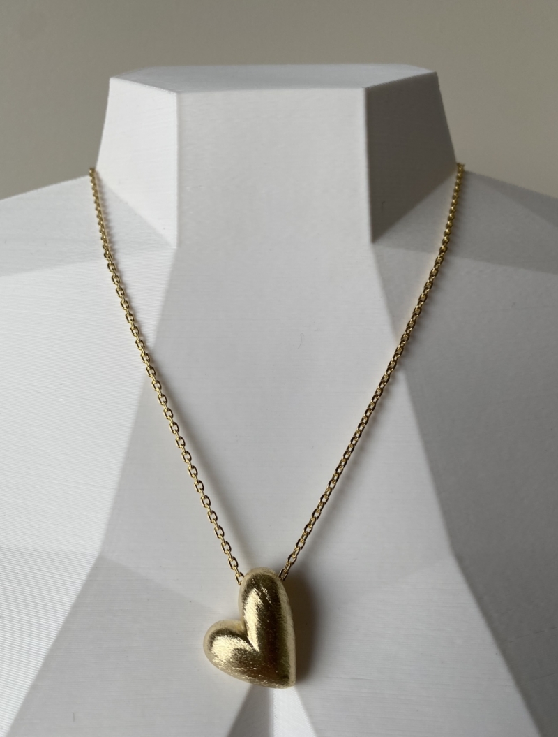 Mikabe - Heart Necklace Matte Gold - Mk1134