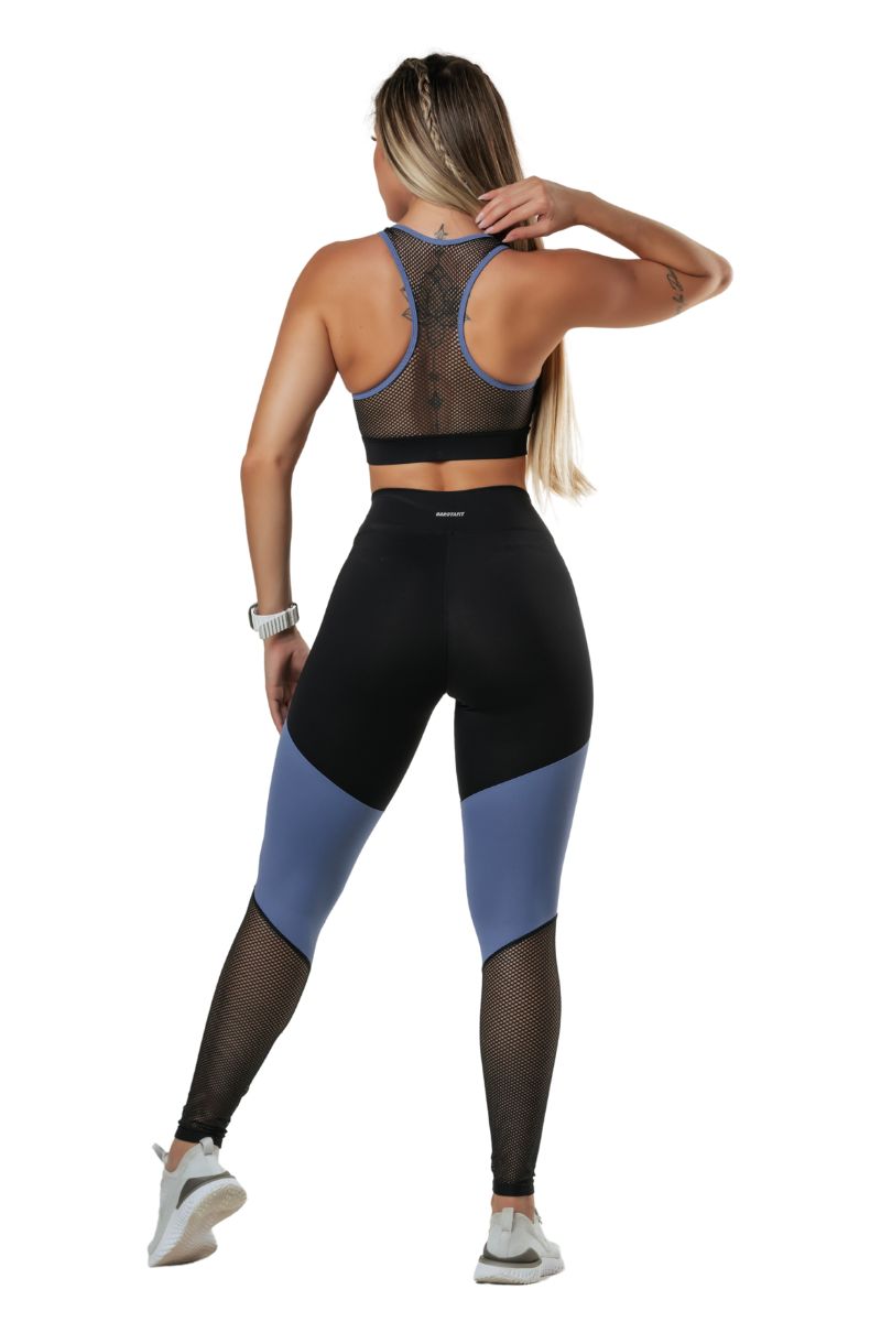 Garotafit - Fitness Set Top and Pants Tunes Black - FCS215A