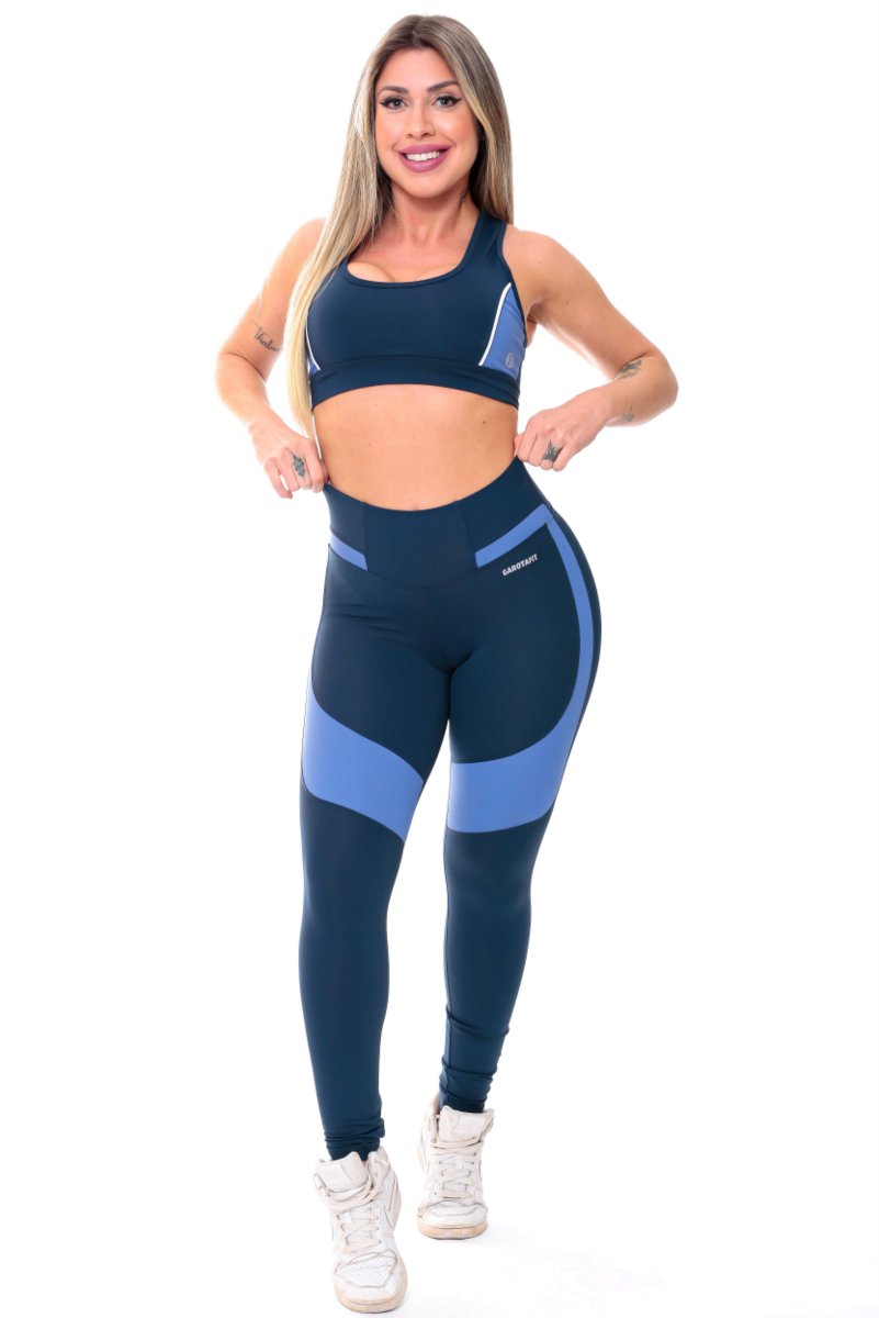 Garotafit - Conjunto Brunei Azul Marinho - FCS221L