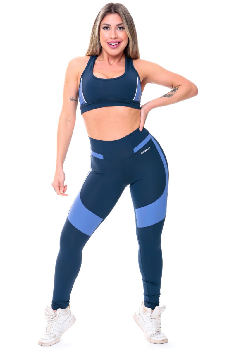 Garotafit - Conjunto Brunei Azul Marinho - FCS221L