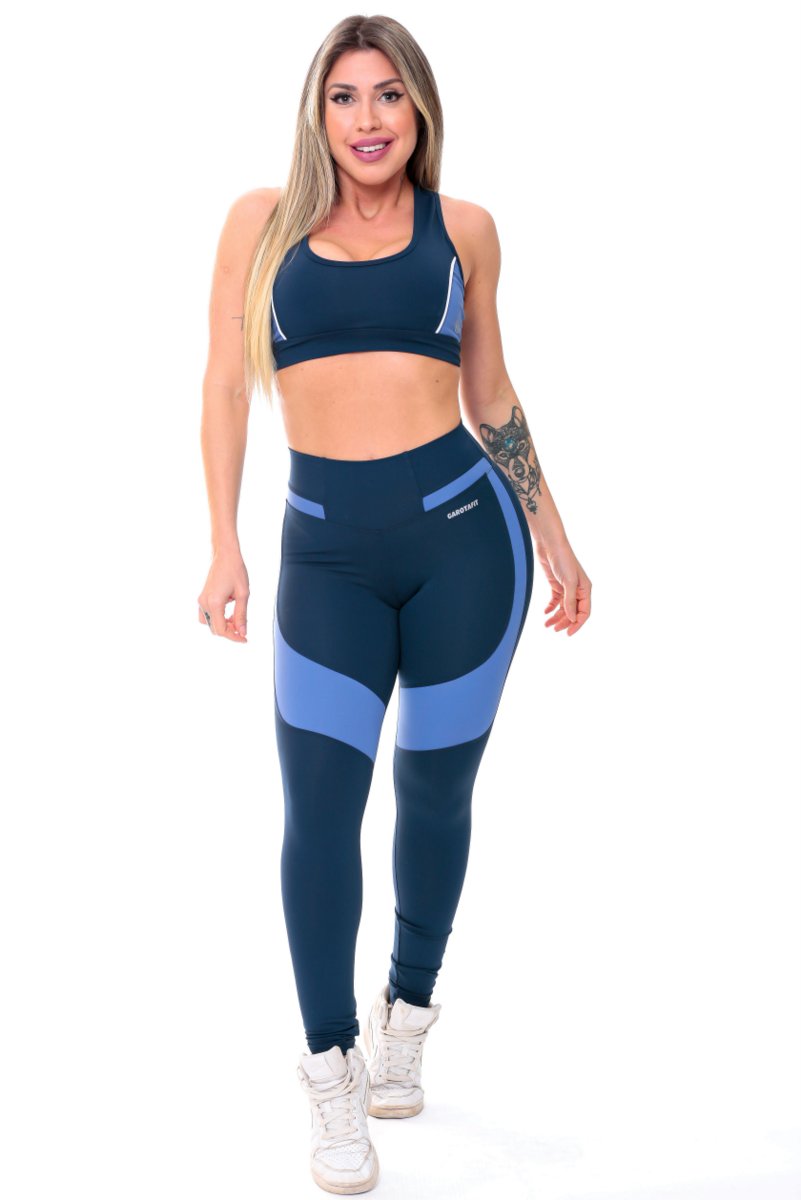 Garotafit - Conjunto Brunei Azul Marinho - FCS221L