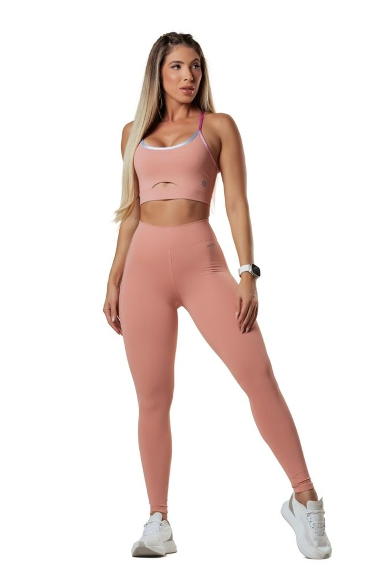 Garotafit - Fitness Set Top and Pants Mane Rosê - FCS217D