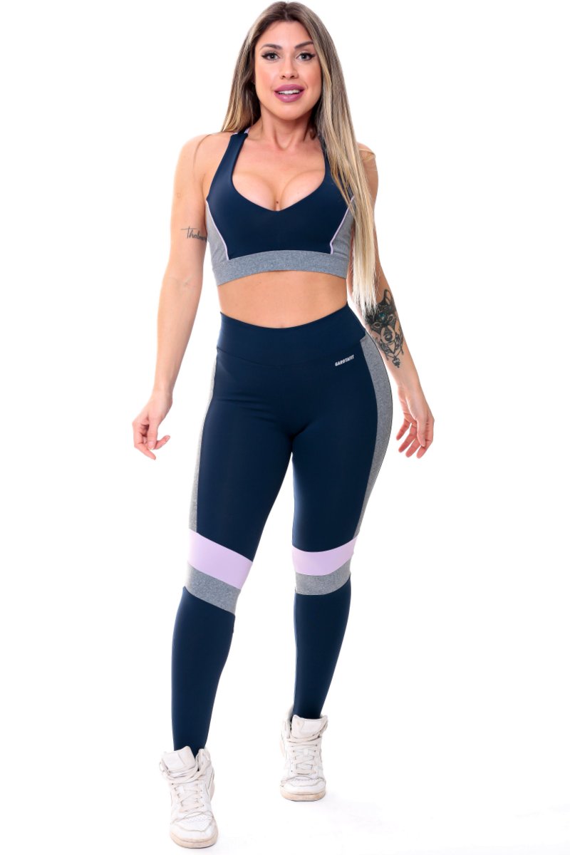 Garotafit - Fitness Set Top and Pants Dakar Navy Blue - FCS219AHC