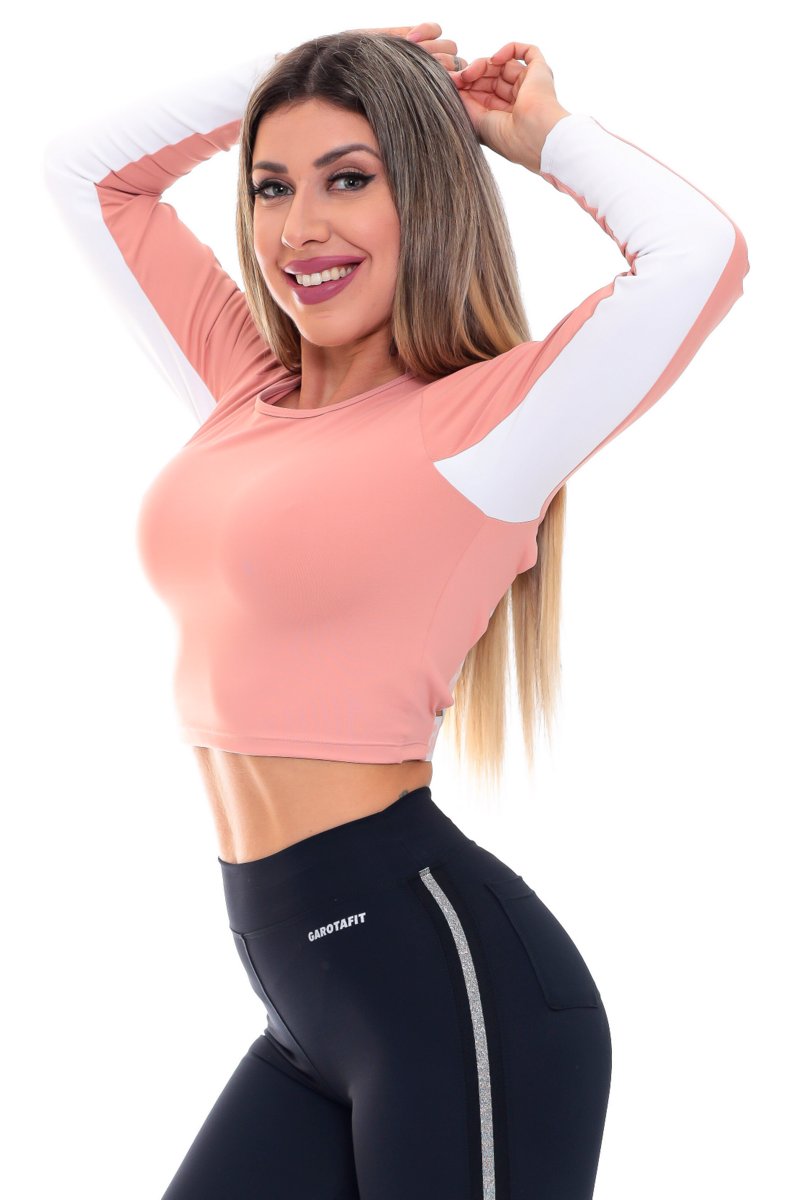 Garotafit - Cropped Jade Pink - BL197D