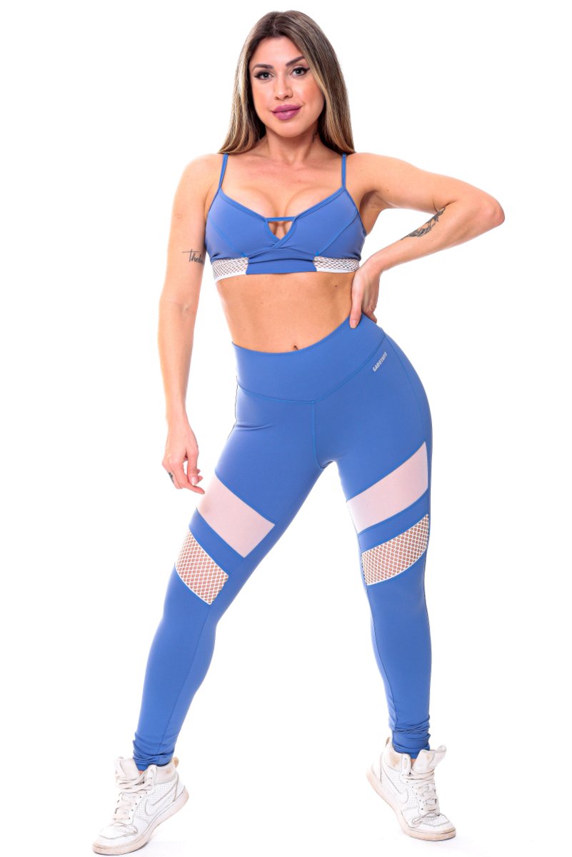 Garotafit - Fitness Set Top and Pants Laudé Blue - FCS226LJ