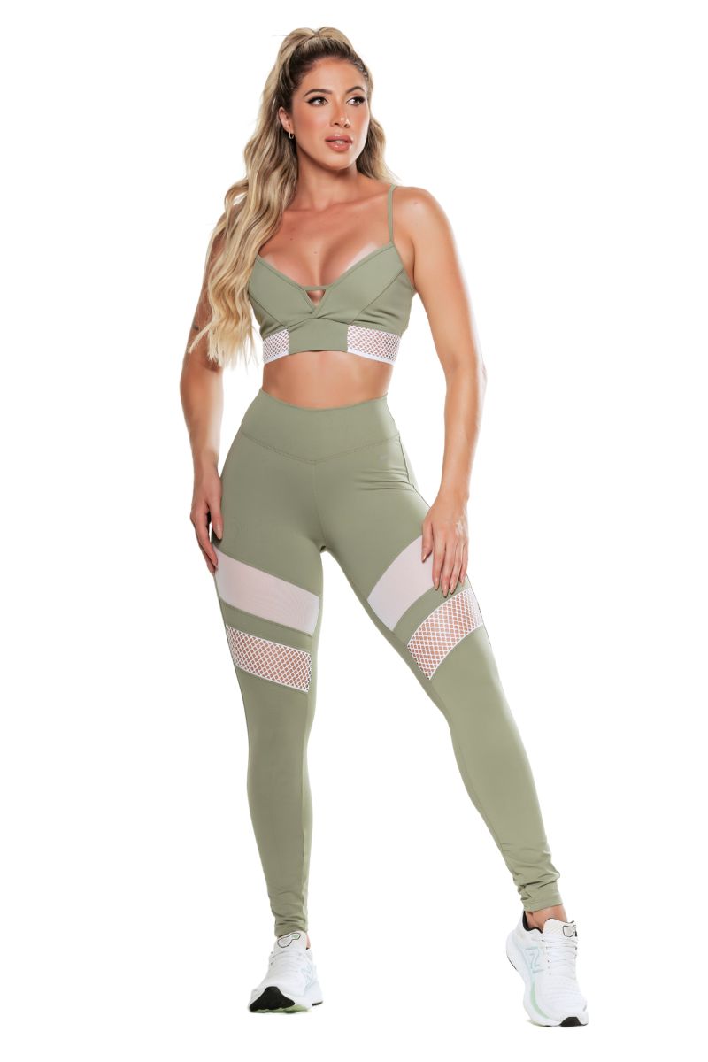 Garotafit - Fitness Set Top and Pants Laudé Verde - FCS226HO