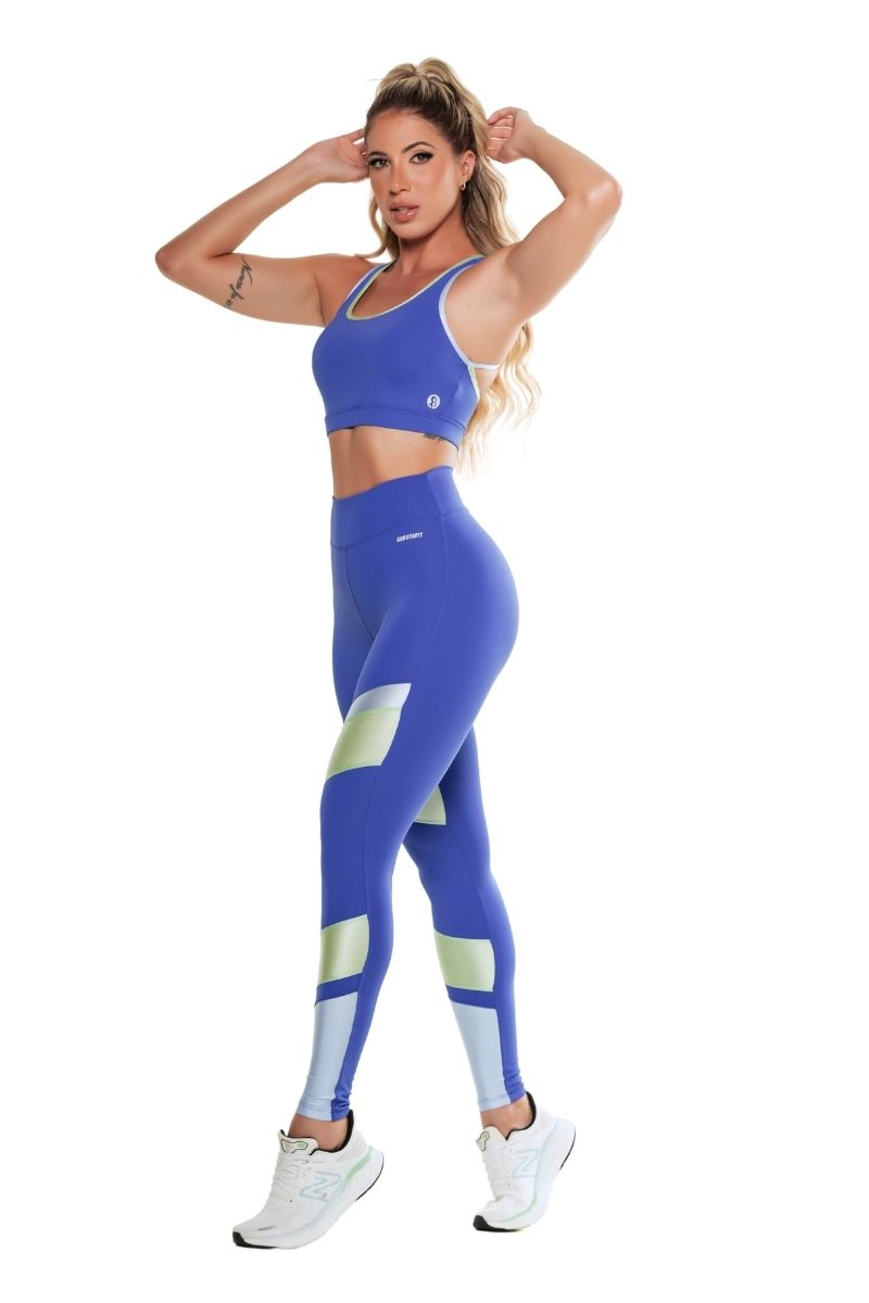 Garotafit - Fitness Set Top and Pants Beijing Blue - FCS227LR