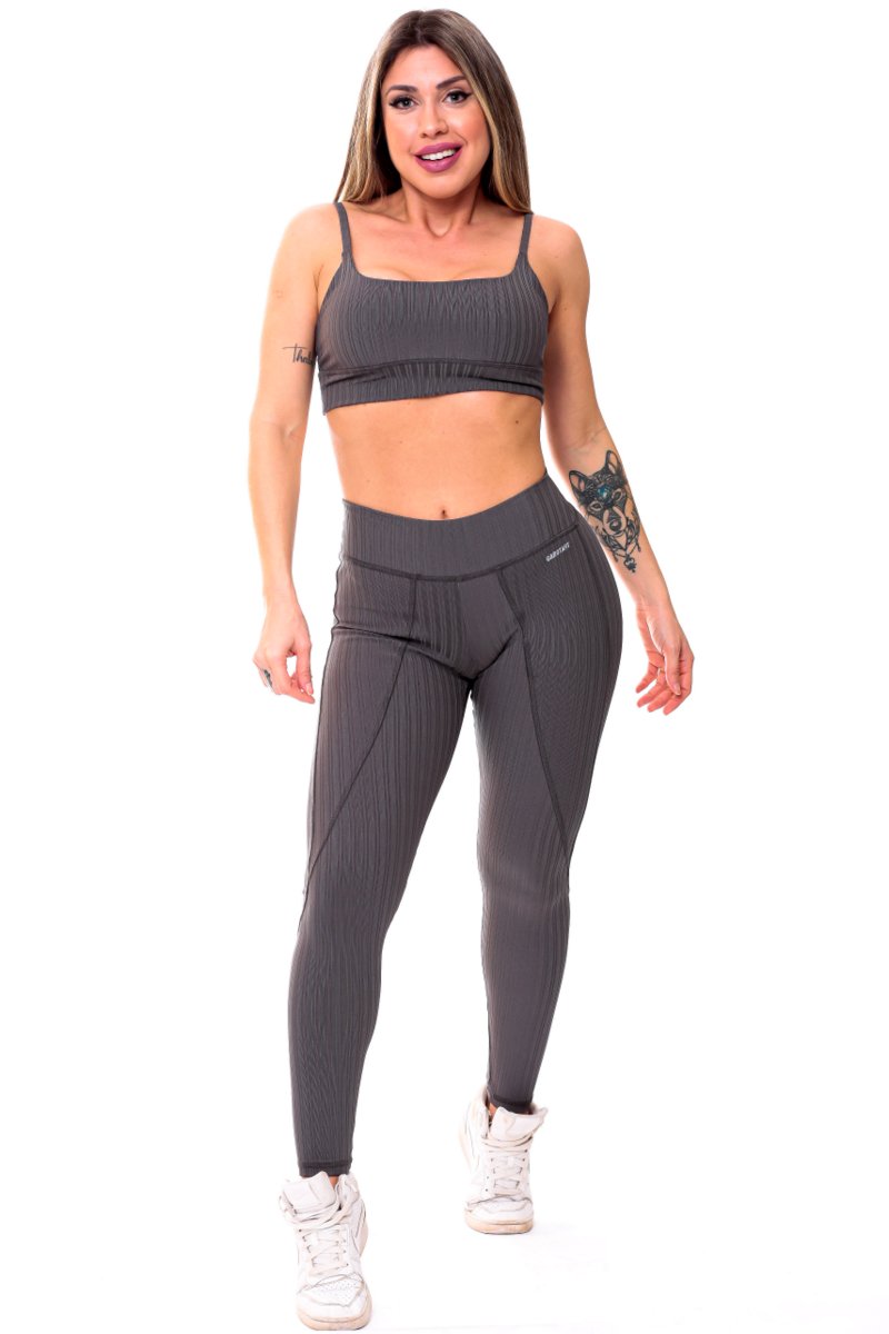 Garotafit - Conjunto Timbu Cinza - FCS228CE