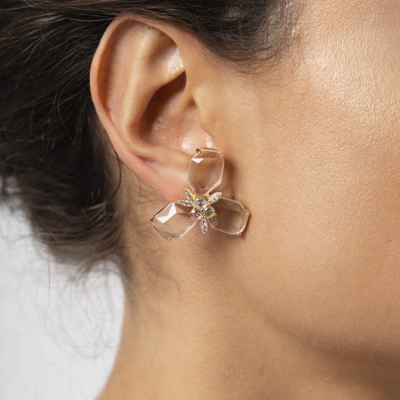Mikabe - Earring Flower Crystals - MK1153
