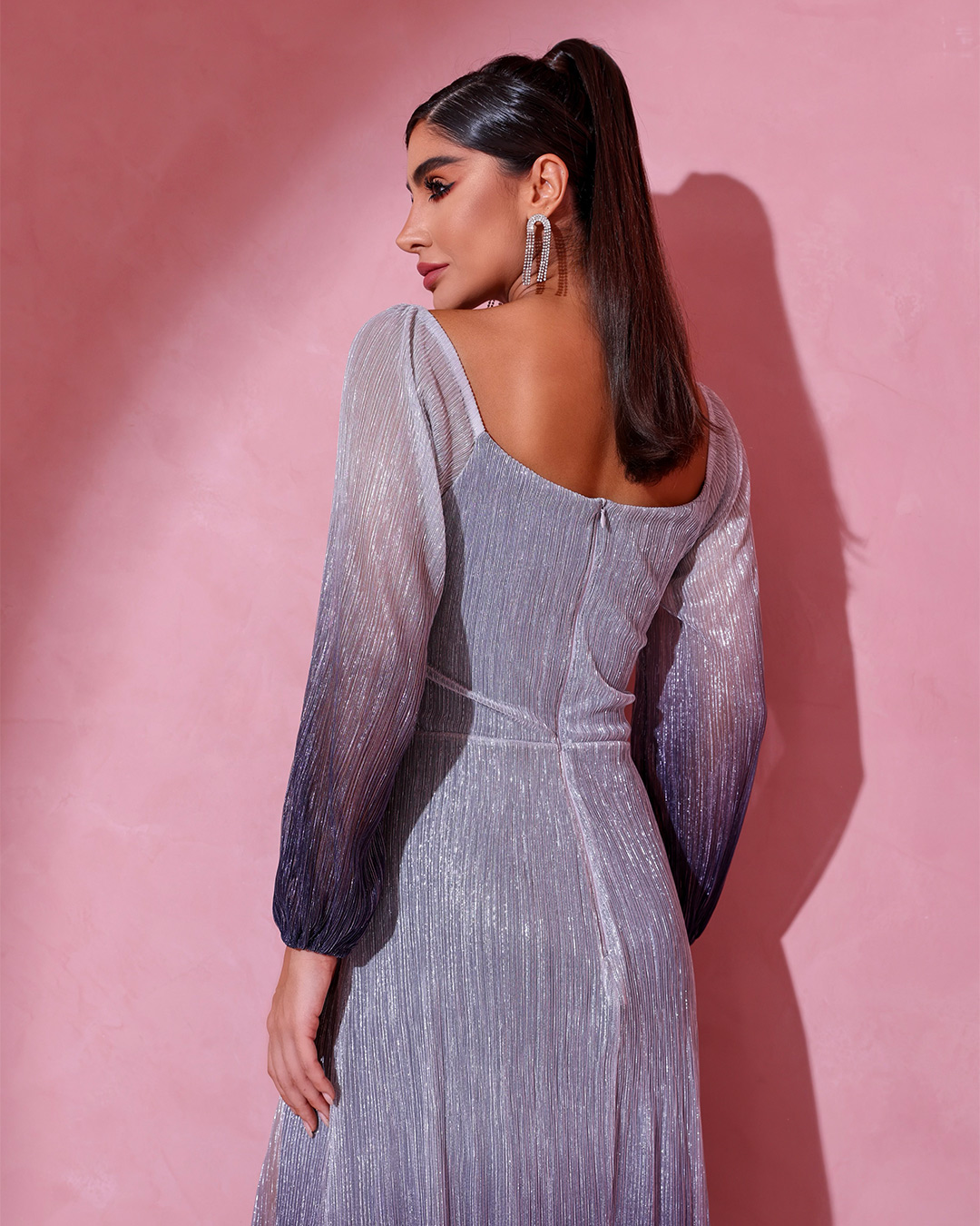 Dot Clothing - Dress Dot Clothing Long tulle Silver with Blue - 0967NAZU