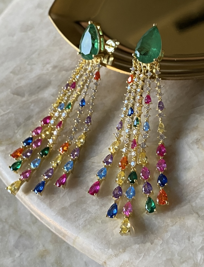 Mikabe - Earring Emerald Peacock Party - MK1170