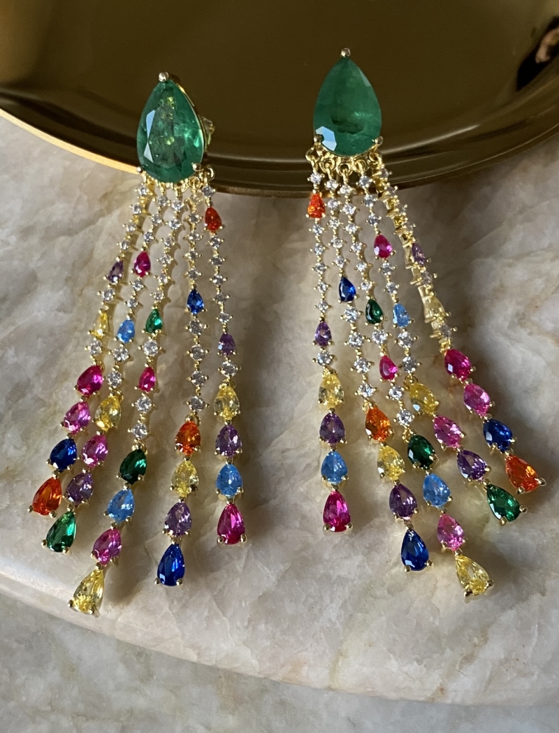 Mikabe - Earring Emerald Peacock Party - MK1170