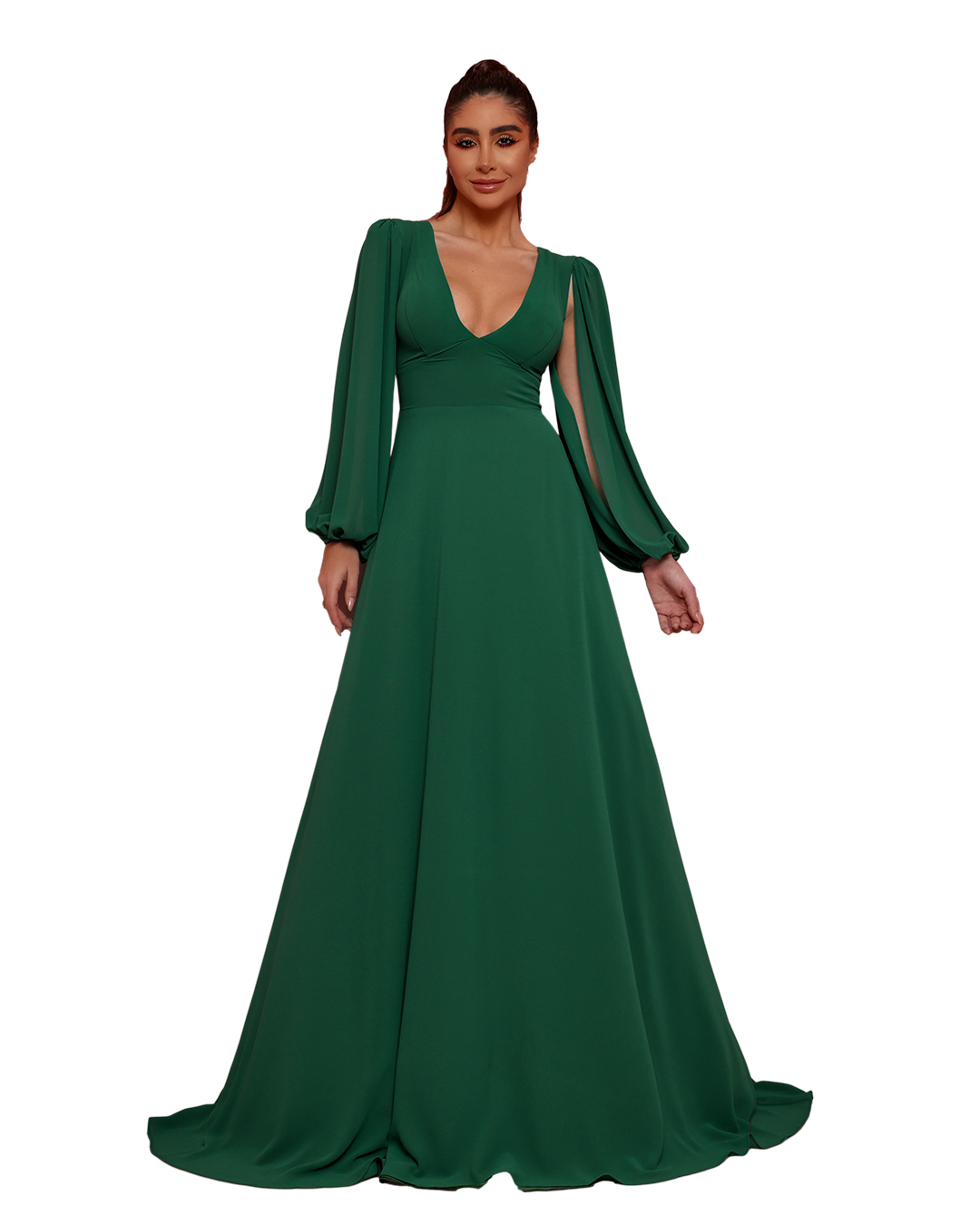 Dot Clothing - Dress Dot Clothing Long Green Long Sleeve - 1647VERD