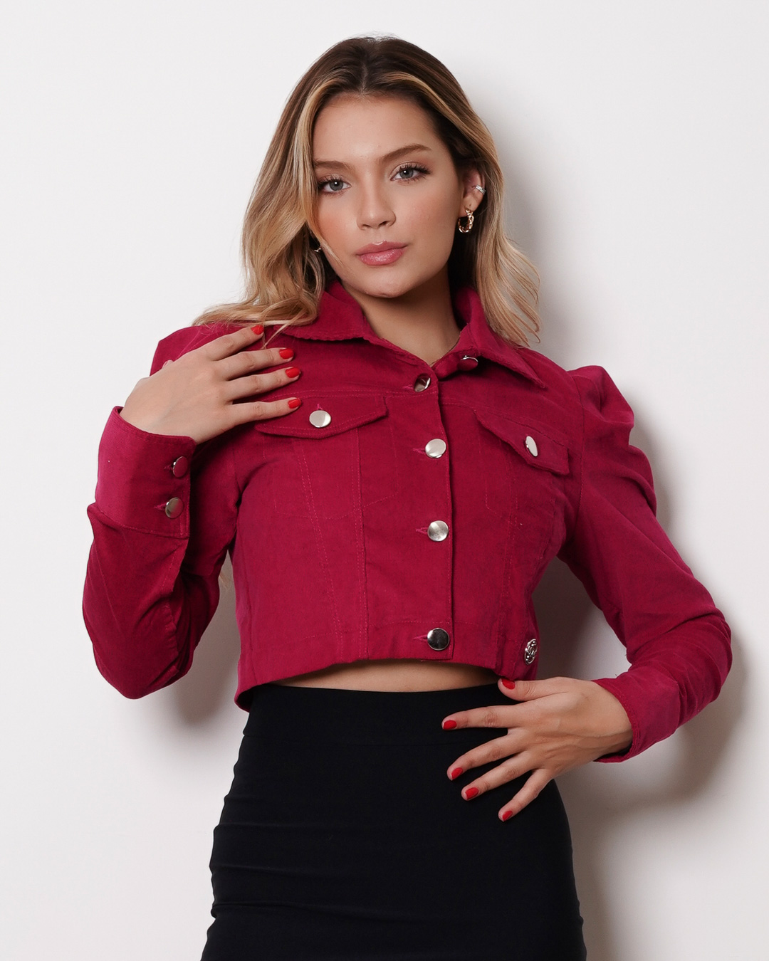 Miss Misses - Jacket Miss Misses Velvet Cotele Fuchsia - 18813234