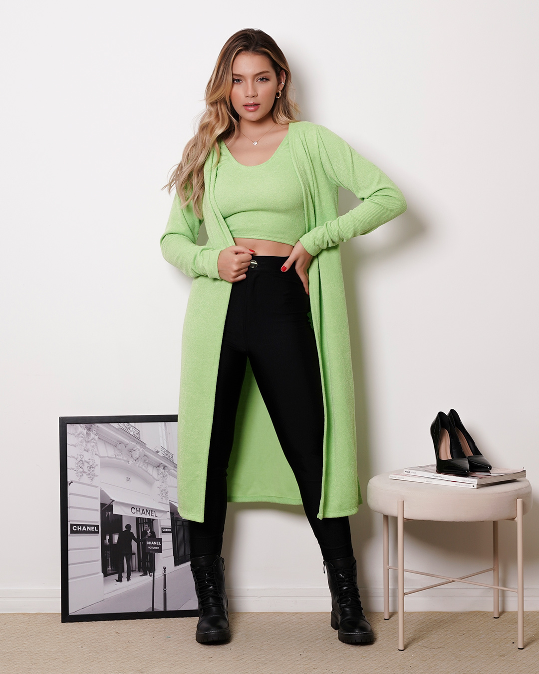 My Life - Conjunto My Life Cropped e Blusa Verde - 413VERD