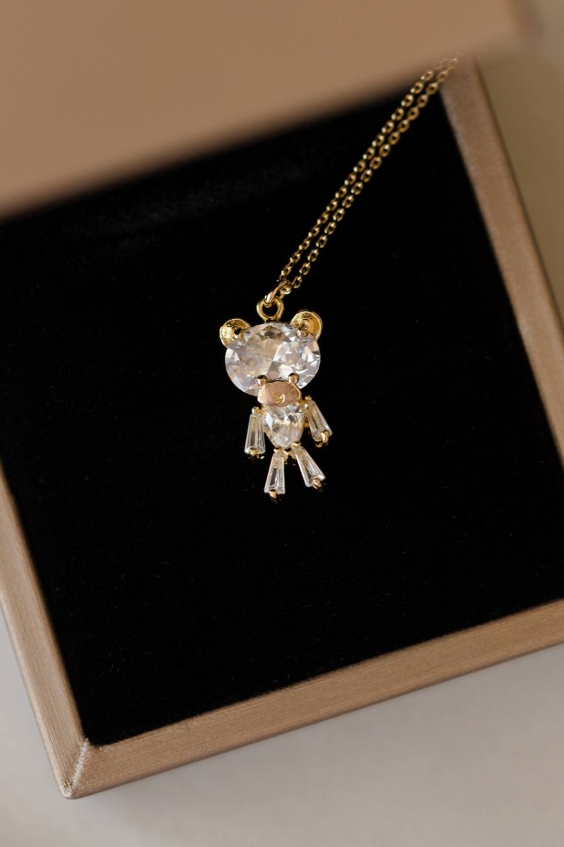 Mikabe - Teddy Bear Zirconia Necklace - MK1211