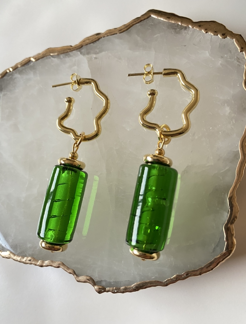 Mikabe - Earring Murano Verde - MK1220