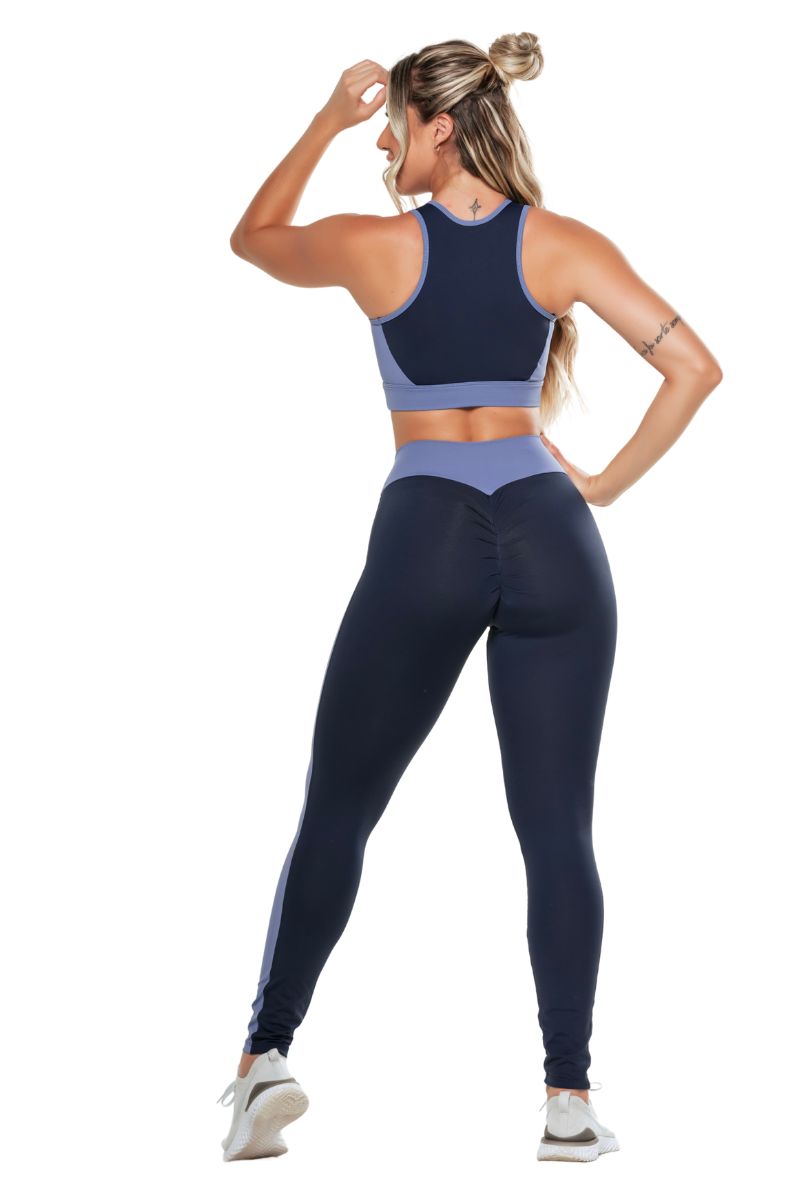 Garotafit - Fitness Set Top and Pants Kenya Marine - FCS246L