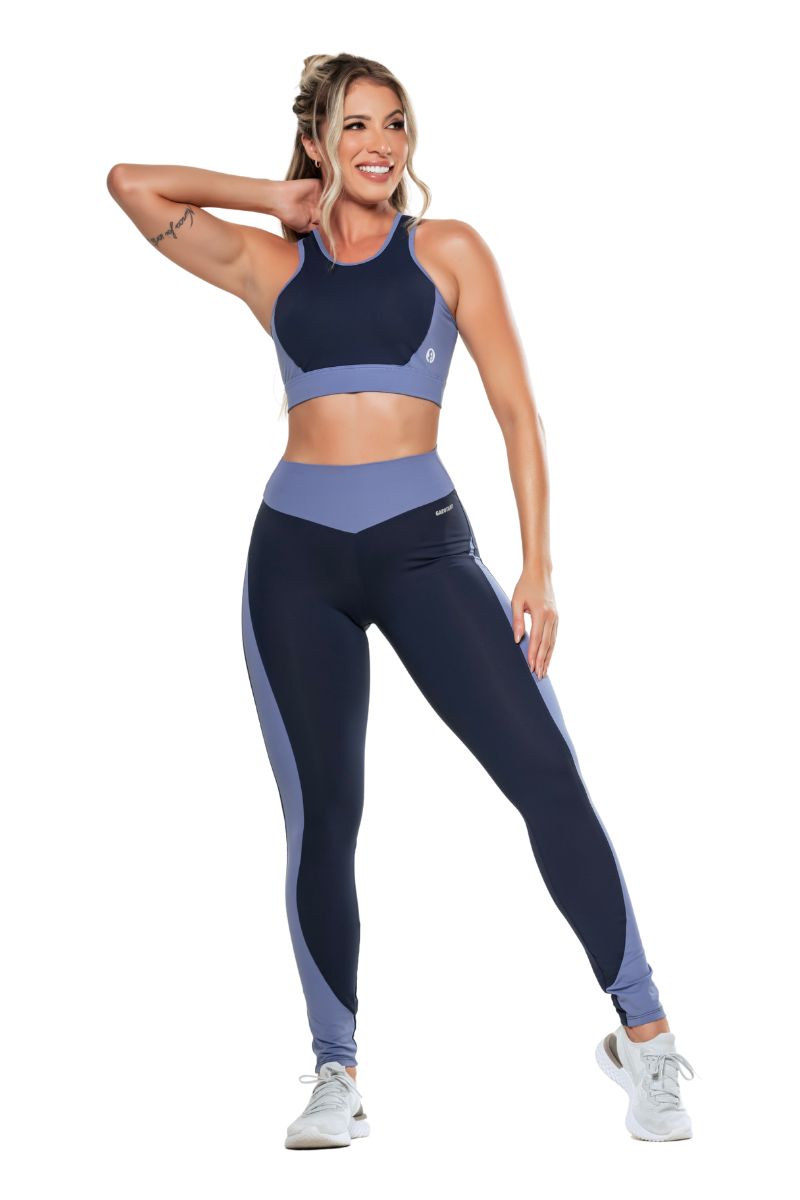 Garotafit - Fitness Set Top and Pants Kenya Marine - FCS246L