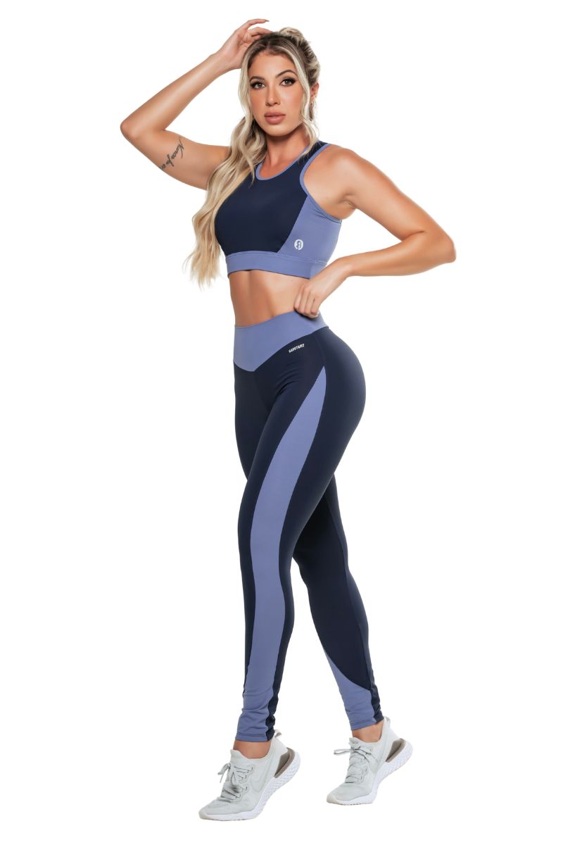 Garotafit - Fitness Set Top and Pants Kenya Marine - FCS246L