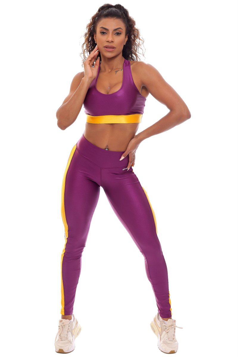 Garotafit - Fitness Set Top and Pants Fresno Wine - FCS114FR