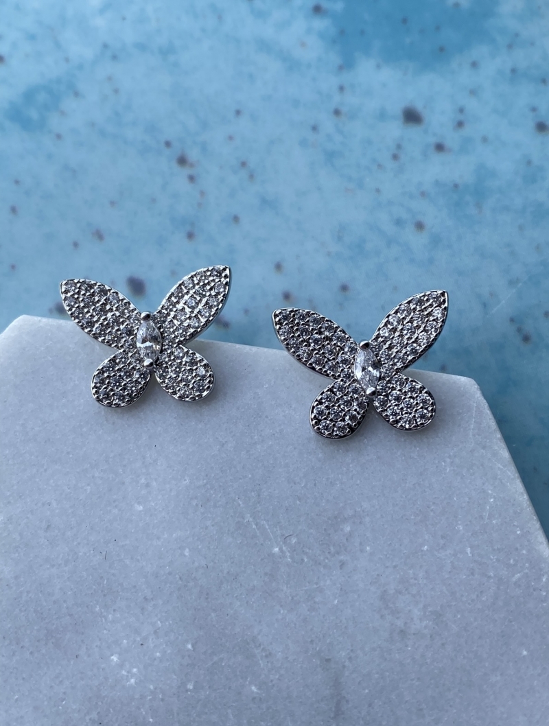 Mikabe - Crystal Studded Butterfly Earring - MK1241