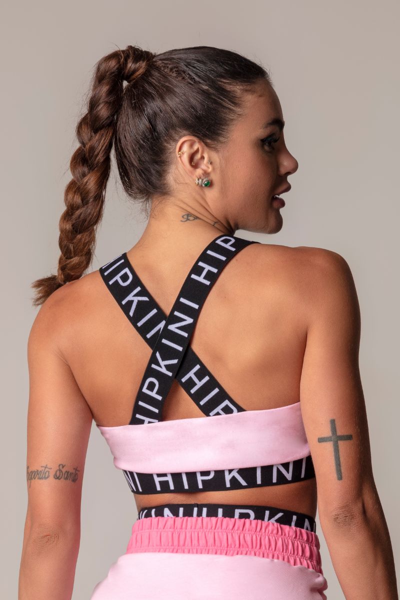 Hipkini - Top Walk Fitness Rosa Moletom Com Elastico Personalizado - 3339526
