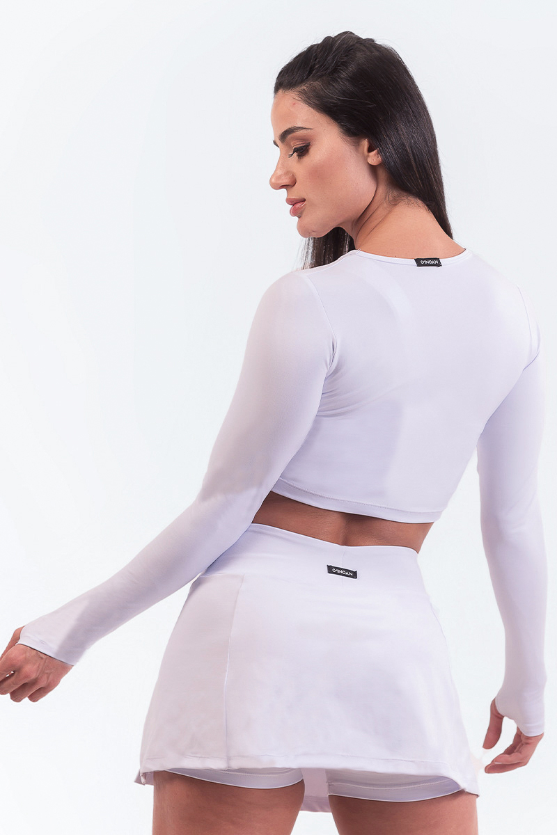 Canoan - Cropped Manga Longa Gisele Branco - 43749