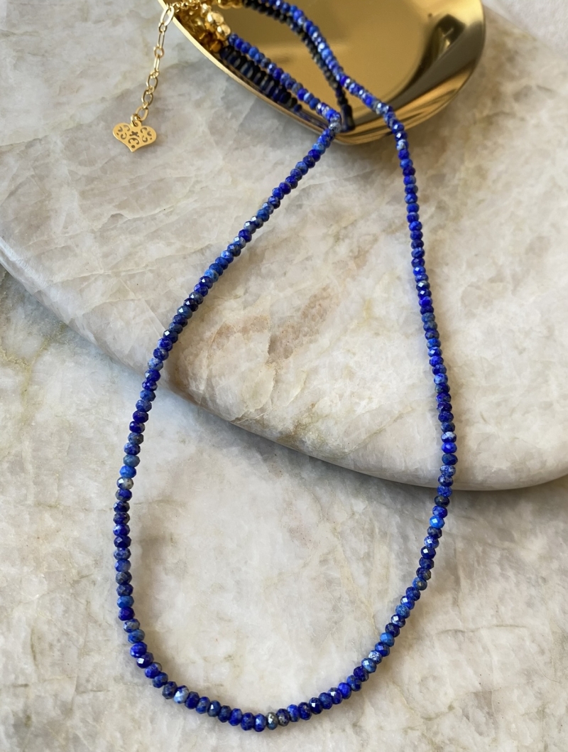 Mikabe - Necklace Lapis Lazuli Rondel - MK1279