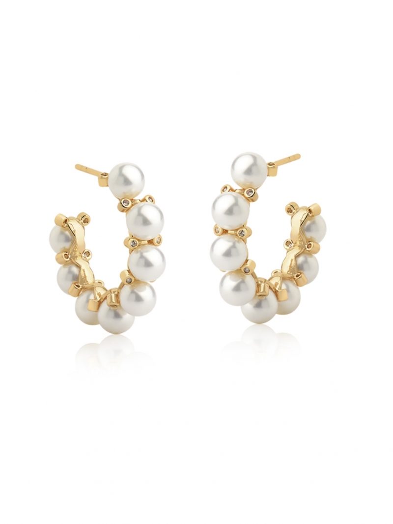 Mikabe - Earring Socks Ring Pearls - MK1294